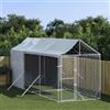 BAZZI Gabbia Cane, Gabbie per Cani, Box per Cani, Cuccia Cani da Esterno Tetto Argento 2x6x2,5 m Acciaio Zincato