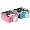 HoveeLuty 2 ciotole per cani rimovibili, in acciaio inox, con supporto per bulloni, ciotola quadrata ecologica per gatti, cuccioli, conigli, piccoli animali, acqua quadrata per animali domestici