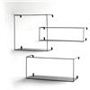 HAKU mensola da parete nera scaffale pensile metallo set da 3 Dim. L 40 50 55 cm x A 40 15 25 cm x P 18 16 20 cm Stile: Modern