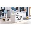 Dmora Baule Bialystok, Contenitore Multiuso, Cassapanca Multiuso, Box portaoggetti, 40x42 h73 cm, Bianco con Panda