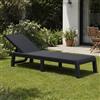 Dmora Lettino Prendisole Muccia Nero Antracite Peso Supportato 110 kg Altezza Seduta 29 cm, Sdraio da Giardino Schienale Regolabile