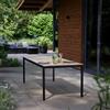 Dmora Tavolo da Esterno Arbarei 95x159x75h cm Nero Antracite 6 Posti Resistente ai Raggi uv Versatile Salvaspazio, Tavolo Tavolo da Esterno Fisso