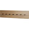 HAKU Barra appendiabiti rovere scuro MDF metallo nero appendiabiti da parete con 7 ganci Dim.: L 80 cm x A 20 cm x P 5 cm Stile: Modern