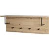 HAKU Barra appendiabiti rovere chiaro MDF metallo nero appendiabiti da parete con 4 ganci asta appendiabiti e ripiano portacappelli Dim.: L 80 cm x A 30 cm x P 20 cm Stile: Modern