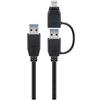 goobay Wentronic 55560 - Cavo USB 3.0 con 1 adattatore USB A a USB-C da 1 m, colore: Nero