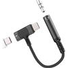HOYULLI Adattatore per cuffie da USB C a 3,5 mm (2 in 1) per caricabatterie di tipo C con jack AUX per iPhone 16 15 Pro Max, compatibile con Samsung S25 S24 Android per iPad, tablet, accessori, auricolari