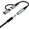 zoyuzan Adattatore da USB C Lightning a jack per cuffie da 3,5 mm (2 in 1) per iPhone 16 15 14 AUX cavo splitter per Apple compatibile con Samsung per iPad connettore auricolari Android accessori per cuffie