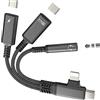 Aksenli Adattatore USB C OTG da Lightning a cuffie (19,4 cm²) per iPhone 17 16 15 14 Pro Max Aux Audio Jack 3,5 mm Splitter per Apple Dongle Charger Type C per iPad Ricarica Dual Car Compatibile per Samsung