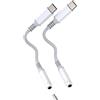 Kefiany Adattatore audio da USB C a 3,5 mm (confezione da 2) per Apple per iPhone 17, 16, 15 Pro Max, con cavo, jack per cuffie, DAC, Aux, splitter per microfono, compatibile con Samsung Galaxy S25 e iPad con