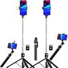 Somikon mini treppiede: Set da 2 Treppiedi selfie smartphone 2in1, 2 luci LED, con telecomando BT (selfie stick con treppiede e luce flash, per smartphone telecomando, luce)