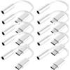 Htrenc Adattatore da USB C a jack per cuffie da 3,5 mm per iPhone 16/16 Pro/15/15 Pro/Pro Max/Plus, cavo audio AUX di tipo C, compatibile con iPad, Samsung Galaxy S23/S23/S22/S21Ultra, MacBook, Note