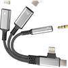 WASRUYI Adattatore dati USB C OTG (19,4 cm²) per iPhone 17 16 15 Pro Max Lightning a cuffie Aux Audio Jack 3,5 mm Splitter per Apple Dongle Charger Type C per iPad Doppia ricarica porta DAC per auto