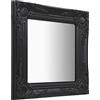 Generico Specchio da Parete Stile Barocco 40x40 cm Nero,Nero,3.2kg,320307