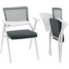 Chleby Set da 2 Sedia con Tavoletta, Sedia con Bracciolo Scrittoio, Sedie Pieghevole Salvaspazio, Sedie con Scrittoio Ribaltina per Sala Corsi Convegni Riunioni，Grigio scuro