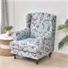 Highdi Copripoltrona con Orecchie Elasticizzato 1 Posto, Primavera Fiori Stampa Copridivano da 2-Pezzi con Fodera per Cuscino, Lavabile per Strandmon Bar Soggiorno Camera da Letto (Rosa)