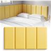 OJTOJT 4 pannelli murali 20x40 cm, per camera bimbi (Giallo burro) | Wandkissen Kinderzimmer Selbstklebende, PU Wasserdicht Wandpaneel Gepolstert, 3D Wandpaneele Prallschutz für Schlafzimmer