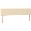 Générique Testiera per letto in tessuto crema, 160 x 5 x 78/88 cm | Schienale Lombare, gambe in legno stabile, altezza regolabile, design classico per camera da letto