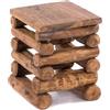 DESIGN DELIGHTS HOCKER Block 38 | 30 x 30 x 39 cm (larghezza x profondità x altezza), legno di teak, sgabello in legno massello, sgabello per piante, tavolino | colore: 08 miele cerato