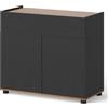 GIANTEX Credenza da cucina, mobile ausiliario con 1 grande cassetto e 2 ante, piano con bordo rialzato, apertura a pressione, 80 x 35 x 70 cm, armadio portaoggetti per ingresso, soggiorno