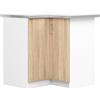 BDW - Armadio Ad Angolo da Cucina Con Ante e Piano di Lavoro - Mobile 90 cm di Larghezza, 85 cm di Altezza (Bianco/Rovere Sonoma)
