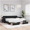 DJEKA Divano Letto Estraibile Due Posti, Sofa Bed Matrimoniale Con Cassetti, Nero 90x200 cm in Velluto