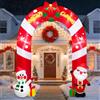 Danxilu Arco Gonfiabile Natale 3m con Babbo Natale e Pupazzo di Neve | Gonfiabili Natalizi Esterno Decorazione con Luci LED Gigante per Esterni Giardino Feste Prato Cortile