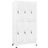 SECOLI Armadietto a Chiave con 6 Scomparti in Acciaio, Armadio Ufficio, 90x45x180 cm, Bianco