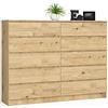 AKORD Cassettiera K 160 cm | 10 Cassetti | Moderna Mobiletto per il soggiorno Camera da letto Armadio Soggiorno Bagno | Salvaspazio | 160 x 121 x 40 cm | Peso 80 kg Rovere artigianale
