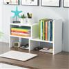 Dyserbuy Mensola da scrivania, regolabile da scrivania, piccola mensola per libri, organizer da scrivania in legno per ufficio, casa, studio, bianco