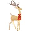 Outsunny Decorazione Natalizia da Esterno Luminosa a Renna 137 LED Oro | Addobbi di Natale, per Casa e Giardino
