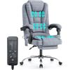 rattantree Sedia da Ufficio Ergonomica, Sedia Ufficio con Schienale Medio, Braccioli e Supporto Lombare (con Poggiapiedi, Grigio)