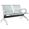 FBasic Panca 2 posti acciaio 125x71x78H argento per sala d'attesa | Panchina con braccioli