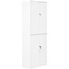 Liink1Ga 1 Pezzo Mobiletto in Legno Bianco con Serratura 4 Ante e 6 Ripiani | Armadio Ufficio Salvaspazio Ideale per Riporre Attrezzi/Alto/Perfetto Ufficio/Camera da Letto/Soggiorno/Bagno/Garage