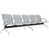FBasic Panca 5 posti acciaio 299x71x78H argento per sala d'attesa | Panchina con braccioli