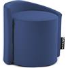 extroitaly Pouf Onda in Ecopelle Blu con Schienale | Sfoderabile, Idrorepellente, Seduta Rigida e Indeformabile, Perfetto per Salotto Camera da Letto