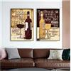 ZHJJD Vino Rosso Wall Art Bottiglia di Vino Poster E Stampe Retro Bar Dipinti su Tela Quadro di Vino Rosso Ristorante Soggiorno Decorazioni 50x70cm 2 Pezzi Senza Cornice