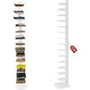 MOHOME Libreria Verticale a Colonna da Terra Sospesa Bianca Premium Quality Made in Italy 14 Ripiani Mensola 20 x 15 cm Stretta e Alta 200 cm Finitura Metallo Biblioteca Salvaspazio Soggiorno Cucina