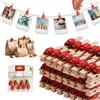 Dorunova Set di Mollettine in Legno Piccole con Coccinelle Decorative - Mini Mollette per Foto, Lavoretti Fai da Te, Segnaposto e Clip Chiudi Sacchetti Cucina 48 Pieces (Modello D)