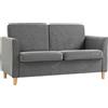 HOMCOM Divano a 2 Posti in Lino con Seduta Ampia 141x70x78 cm Grigio | Cuscini Rimovibili, da Salotto, in Gommapiuma