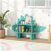 RELAX4LIFE Libreria per Bambini a Forma di Dinosauro/Giraffa/Unicorno/Albero, Scaffale da 2/4/3/6 Ripiani per Bambini, Organizzatore in Legno con Ripiani Aperti per Cameretta e Asilo (Dinosauro)