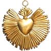 CHEHOMA Ex-voto - Cuore decorativo da parete, bella patinia, in ottone, vintage, collezione ex-voto, 12 cm x 10 cm,