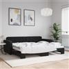 Djeka Divano Letto con Letto Estraibile, Sofa Bed, Matrimoniale, Nero 90x200 cm in Velluto