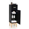 COSTWAY Mobile da bagno, Armadietto da Terra in Legno con Ripiano Regolabile e Cassetti, Armadietto Colonna da Bagno, 30 x 30 x 102cm, Nero