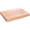 Qnhdfrt Ripiano da Parete in Legno Massello di Rovere 40x30 cm | Pannello in legno naturale con bordi rustici per fai da te, adatto come top per mobile bagno o mensole in soggiorno.