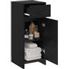 vidaXL Mobile da Bagno Rovere Nero 35 x 36,5 x 85 cm