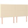 Générique Testiera per letto color crema, 160 cm, tessuto regolabile | Gambe in Legno Robuste, Schienale di Lettura, Supporto Dorsale, per Camera da Letto