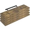 WOLTU Mensola da Muro, Mensola Marrone Vintage, 100x22.9x3.8cm,MDF 4er | Adatto Come Espositore da Soggiorno, Libreria da Studio o da Ufficio, Portaspezie da Cucina o Portaoggetti da Ingresso