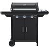 Campingaz Barbecue a gas Compact 3 EXS Dualgas con fornello laterale | 7,5 kW | Carrello grill a gas con 3 bruciatori | Sistema a doppia alimentazione: gas naturale e GPL | Coperchio con termometro