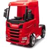 Tecnobike Shop Camion Elettrico per Bambini Scania 500R 24v, Batteria, 2.4ghz RC, Radiocomando, Luci LED Suoni Porte Apribili (Rosso)