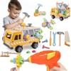 Aliex Cassetta Attrezzi Bambini Giochi Legno, Camion Giocattolo con Trapano Elettrico, Costruzioni Educativi Gioco Regalo Bambino 3 4 5 Anni
